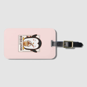 Cute Kawaii Penguin Boba Älskare Bagagebricka