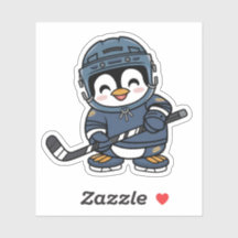 Cute Kawaii Penguin in in Hockey Outfit Roligt Spo