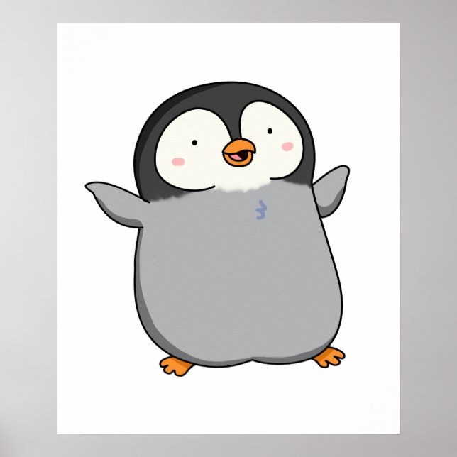 Cute Kawaii Penguin Poster (Framsidan)