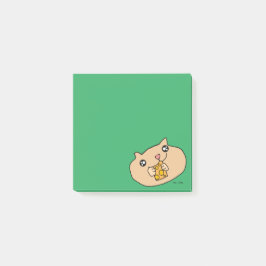 Cute Kawaii Pet Hamster Animal Grönt Sticky Post-it Block