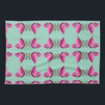 Cute Kawaii Pink Duck & Hearts Nursery Art Kökshandduk<br><div class="desc">Quack up a smile with this incredibly cute pink duck design! This unique illustration features a glossy, 3D-style duck with a soft, textured wing, looking lovingly at floating pink hearts. It's an adorable and modern take on a classic childhood favorite. Perfect for decorating a baby girl's nursery, making a sweet...</div>