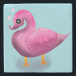 Cute Kawaii Pink Duck & Hearts Nursery Art Stenunderlägg<br><div class="desc">Quack up a smile with this incredibly cute pink duck design! This unique illustration features a glossy, 3D-style duck with a soft, textured wing, looking lovingly at floating pink hearts. It's an adorable and modern take on a classic childhood favorite. Perfect for decorating a baby girl's nursery, making a sweet...</div>
