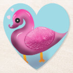 Cute Kawaii Pink Duck & Hearts Nursery Art Underlägg Papper<br><div class="desc">Quack up a smile with this incredibly cute pink duck design! This unique illustration features a glossy, 3D-style duck with a soft, textured wing, looking lovingly at floating pink hearts. It's an adorable and modern take on a classic childhood favorite. Perfect for decorating a baby girl's nursery, making a sweet...</div>