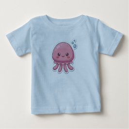 Cute Kawaii Pink Jellyfish Sticker Design -Happy C T Shirt