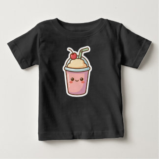 Cute Kawaii Pink Milkshake Sticker Design - Adorab T Shirt