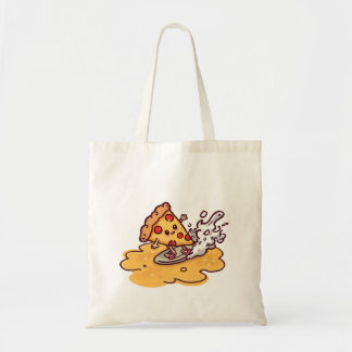 Cute Kawaii Pizza Tote Bag Funny Cheesy Food  Tygkasse