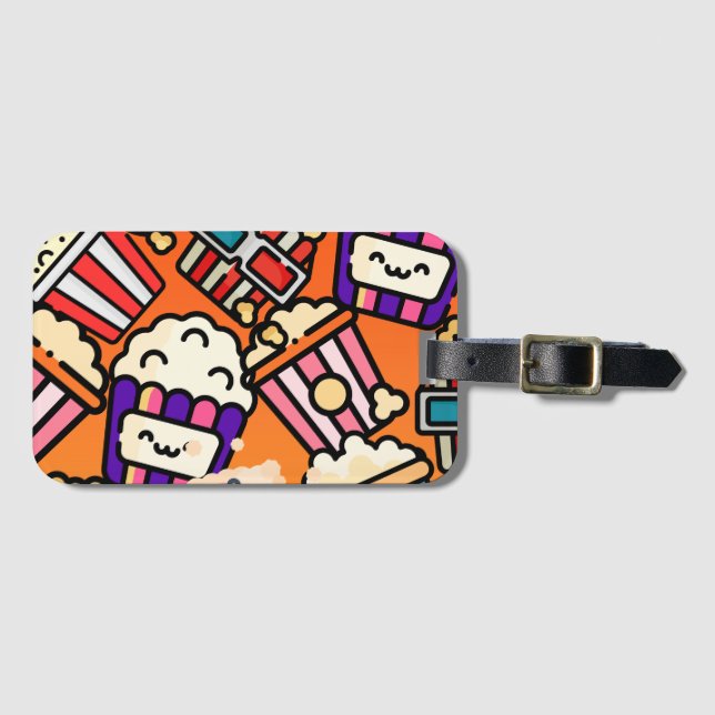 Cute kawaii Popcorn iPhone/iPad-fall Bagagebricka (Framsida horisontal)