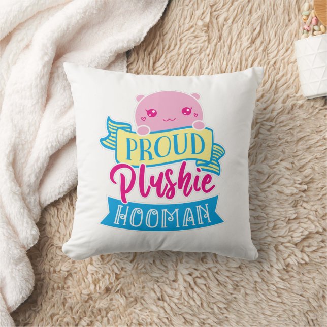 Cute Kawaii Proud Plushie Hooman Kudde (Filt)