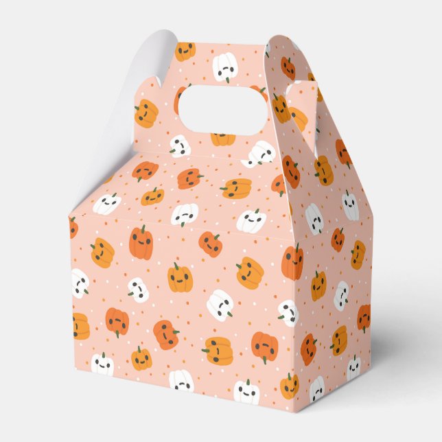 Cute Kawaii Pumpkin Ansikte Mönster Presentaskar (Framsidan Sidan)