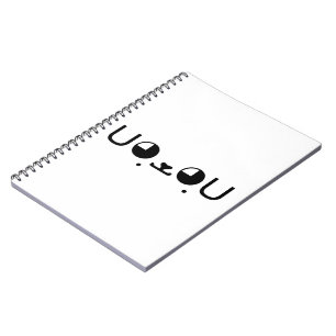 Cute Kawaii Puppy Hund Japanska Kaomoji Emoticon Anteckningsbok Med Spiral