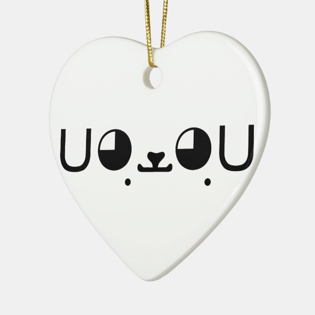 Cute Kawaii Puppy Hund Japanska Kaomoji Emoticon Julgransprydnad Keramik (Vänster)