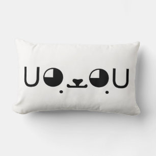 Cute Kawaii Puppy Hund Japanska Kaomoji Emoticon Lumbarkudde