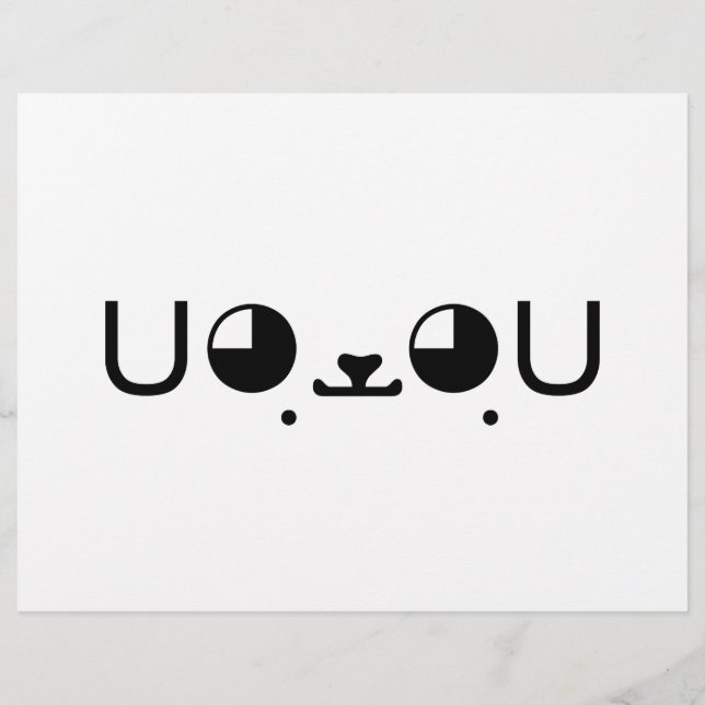 Cute Kawaii Puppy Hund Japanska Kaomoji Emoticon Reklamblad (Baksidan)