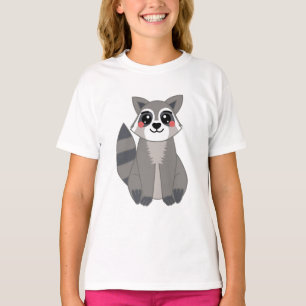 Cute Kawaii Raccoon Illustration T Shirt