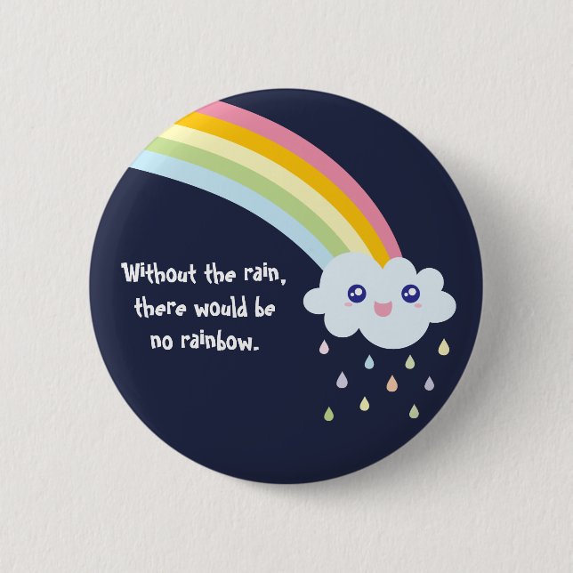 Cute Kawaii Rainbow Berömd inspirationsot Knapp (Framsida)