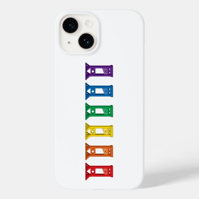 Cute Kawaii Rainbow Guillotine iPhone 14 Fodral (Baksida)