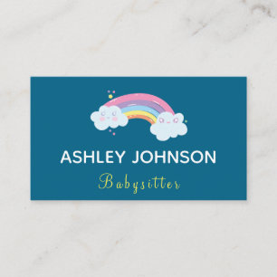 Cute Kawaii Rainbow Nanny Babyvalls Elegant Funny Visitkort