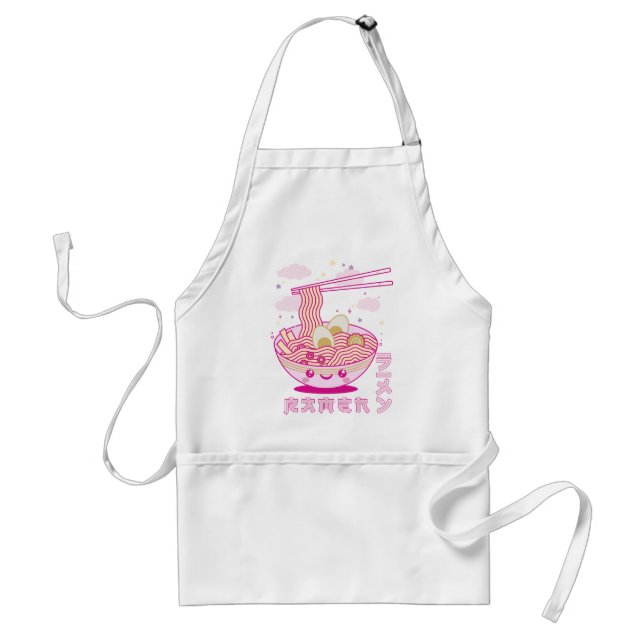 Cute Kawaii Ramen Anime Noodles Ramen Girls, Tonår Förkläde (Framsidan)