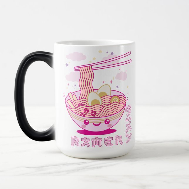Cute Kawaii Ramen Anime Noodles Ramen Girls, Tonår Magisk Mugg (Vänster)