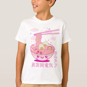 Cute Kawaii Ramen Anime Noodles Ramen Girls, Tonår T Shirt