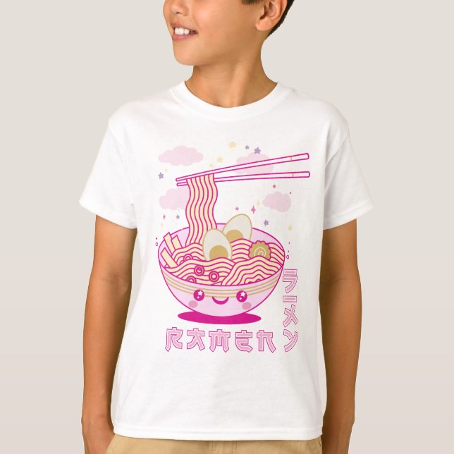 Cute Kawaii Ramen Anime Noodles Ramen Girls, Tonår T Shirt (Framsida)