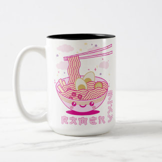Cute Kawaii Ramen Anime Noodles Ramen Girls, Tonår Två-Tonad Mugg