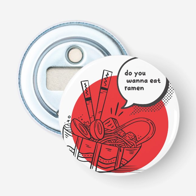 Cute Kawaii Ramen - Funny Japanese Food  Flasköppnare (Framsidan)