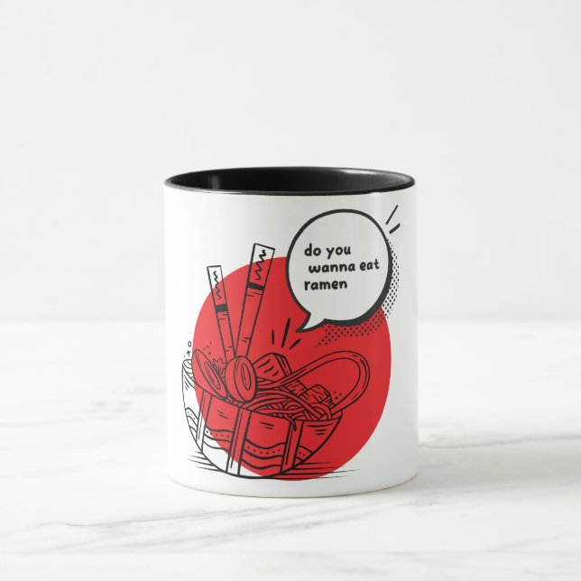 Cute Kawaii Ramen - Funny Japanese Food  Mugg (Center)