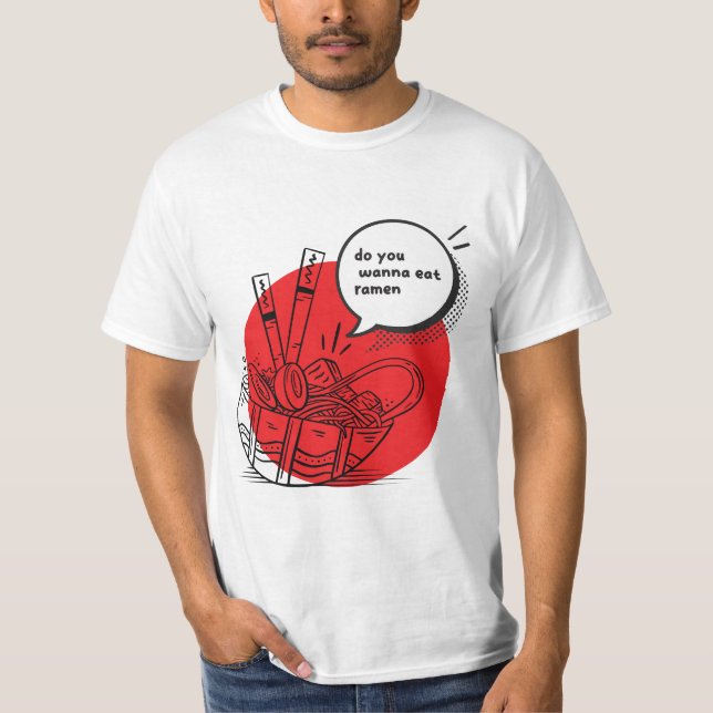 Cute Kawaii Ramen - Funny Japanese Food  T Shirt (Framsida)