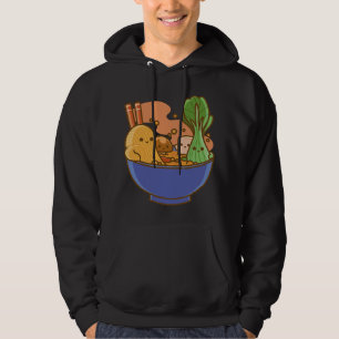 Cute Kawaii Ramen Japan Food Ansikte Anime Kid Dra Hoodie