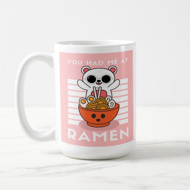 Cute Kawaii Ramen Kaffemugg (Vänster)