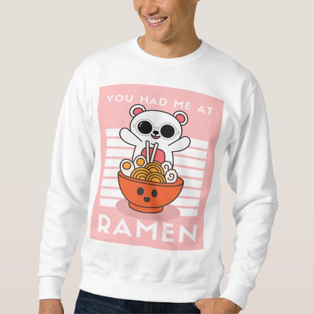 Cute Kawaii Ramen Lång Ärmad Tröja (Framsida)