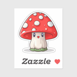 Cute Kawaii Red Cap Mushroom Sticker Klistermärken