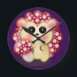 Cute Kawaii Red Mushroom Hedgehog Toadstool Art Rund Klocka<br><div class="desc">Add a touch of forest magic to your day with this incredibly cute Mushroom Hedgehog design! This adorable woodland hybrid character features a glossy red toadstool cap with pink dots and big, sweet anime-style eyes. This kawaii illustration perfectly captures the trendy cottagecore and fairycore aesthetics. It makes a wonderful gift...</div>