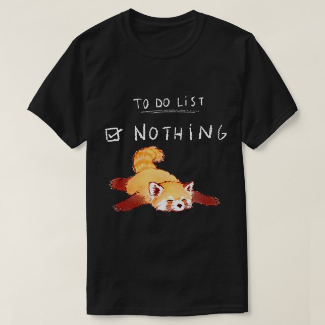 Cute Kawaii Red Panda Lazy Tired Chilling to do Li T Shirt (Design framsida)