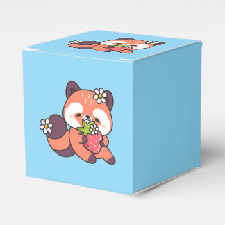 Cute Kawaii Red Panda with Strawberry Presentaskar