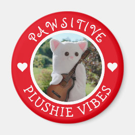Cute Kawaii Red Pawsitive Plushie Vibes Photo Magnet