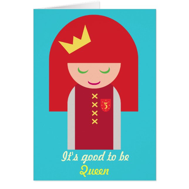 Cute Kawaii Redhead Warrior Bra Girl Queen Hälsningskort (Framsidan)