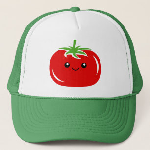 Cute Kawaii röd tomat ansikte vegetabilisk teckni Keps