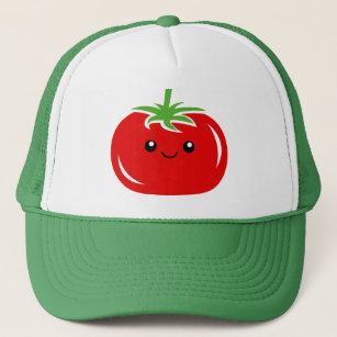 Cute Kawaii röd tomat ansikte vegetabiliska teckni Keps