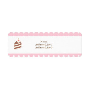 CUTE KAWAII Rosa Cake Bakery Return-adressetikett Returadress Etikett