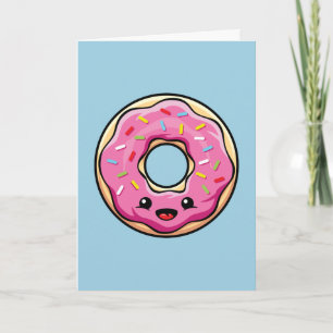 Cute Kawaii Rosa Donut Kort