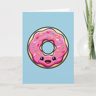 Cute Kawaii Rosa Donut Kort