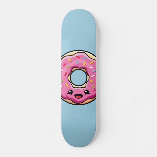 Cute Kawaii Rosa Donut Mini Skateboard Bräda 18,5 Cm (Framsida)
