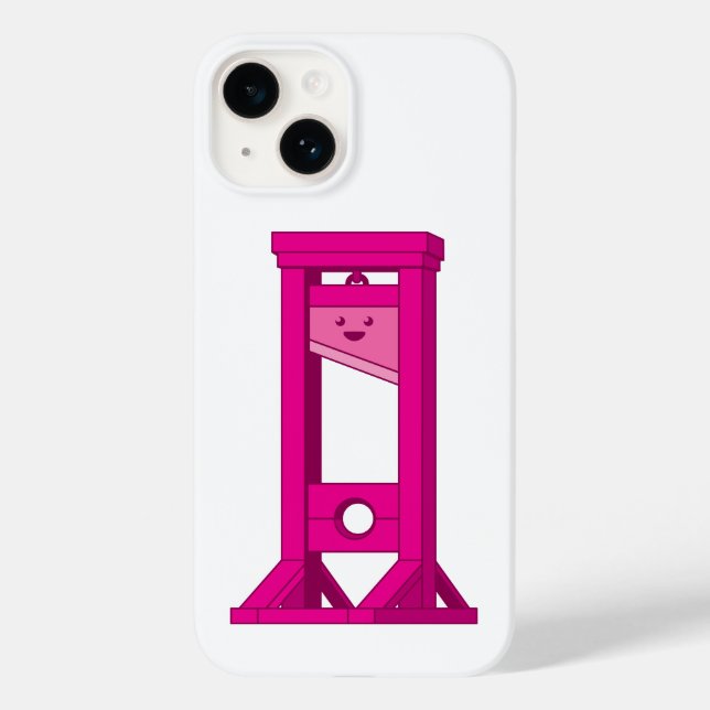 Cute Kawaii Rosa Guillotine White iPhone 14 Fodral (Baksida)