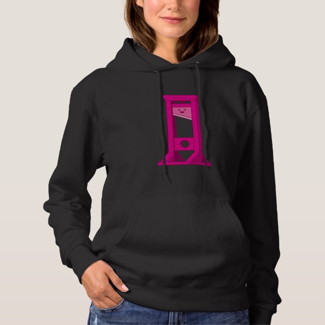 Cute Kawaii Rosa Guillotine Women's Black Hoodie T Shirt (Framsida)