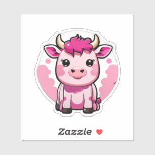 Cute Kawaii rosa ko Klistermärken
