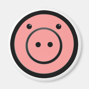 Cute Kawaii Rosa Piggy Gris Vector Art Magnet