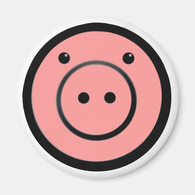 Cute Kawaii Rosa Piggy Gris Vector Art Magnet (Framsidan)
