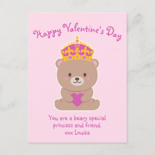 Cute Kawaii Rosa Royal Beary Speciellare Princess Vykort